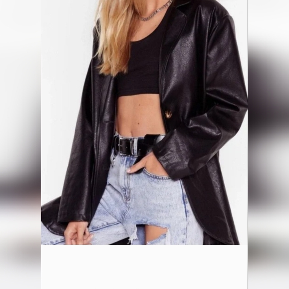 Nasty Gal Women's Black Faux  Leather Jacket